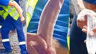 amateur (gay) Railway worker TimonRDD found a used condom and added his sperm there big cock (gay) masturbation (gay)